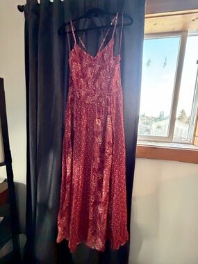 Rock & Roll Cowgirl Mauve Floral Maxi Dress